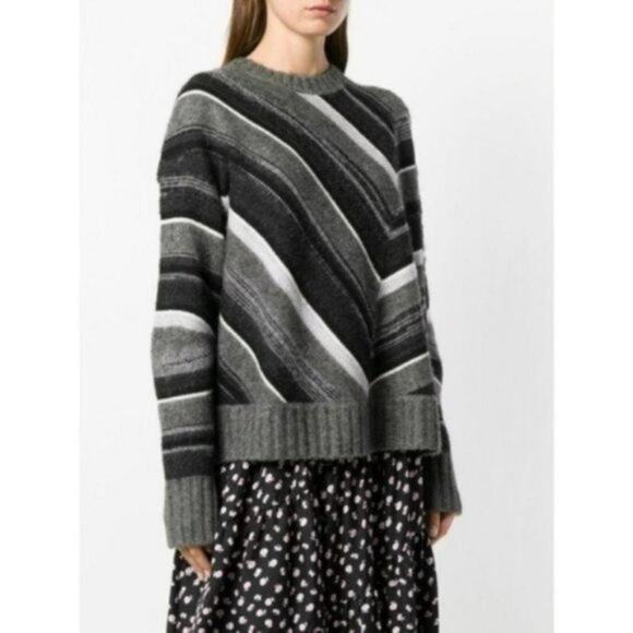 Helmut Lang Ombre Striped Wool Blend Crewneck Sweater NEW Women's Medium - Picture 1 of 7